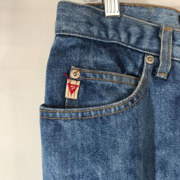 GUESS- WOMEN'S 29 - BLUE DENIM BOOTLEG JEANS TIE DYE BLEACHED - Picture 3 of 8